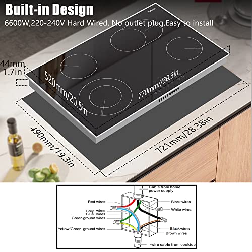 30 Inch Electric Cooktop 4 Burners