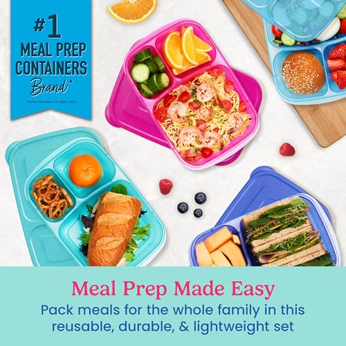 Reusable, BPA-Free, Microwave, Dishwasher & Freezer-Safe, Custom-Fit Lids, Lightweight (Jewel Brights) (Jewel Brights (4-Pack))
