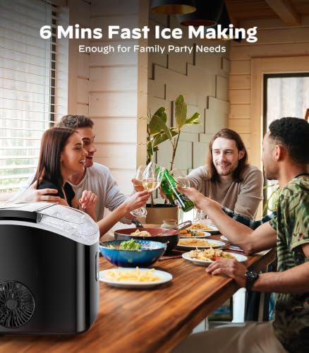Nugget Ice Maker Countertop (Black-transparent / 36lbs)