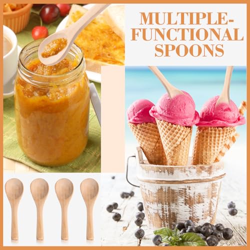200 Pcs Small Wooden Spoons (Light Wood)
