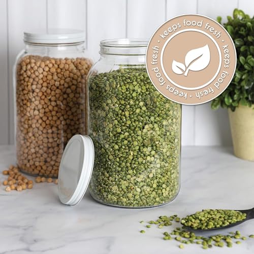 1 Gallon Glass Jar with Lid (White Lid / 1 Gallon)