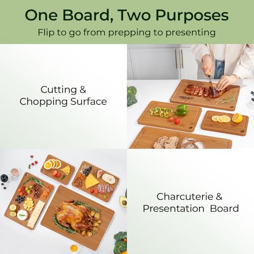Wood Cutting Board 4 (4-Piece / Carbonized Bamboo (Brown))