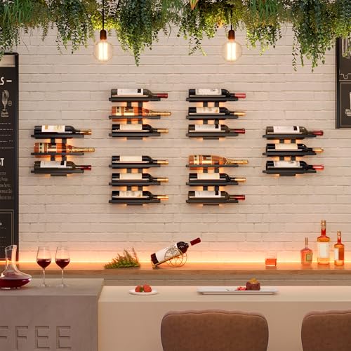 3 Tier Wall Mount Wine Rack (1 Pack (3 Bottles) / Black)