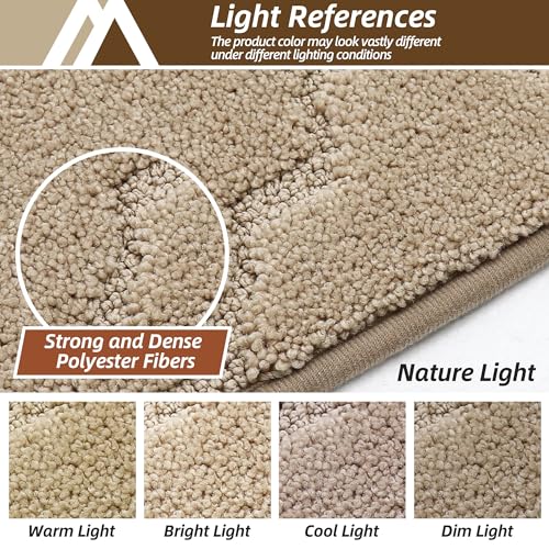 Soft Kitchen Rugs Set of 2 Non Slip 20"x32"+20"x48" (Warm Beige / 20 X 30 "+ 20 X 48 ")