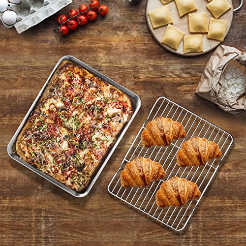 Baking Sheet with Wire Rack Set (12.4 x 10 x 1 inch)