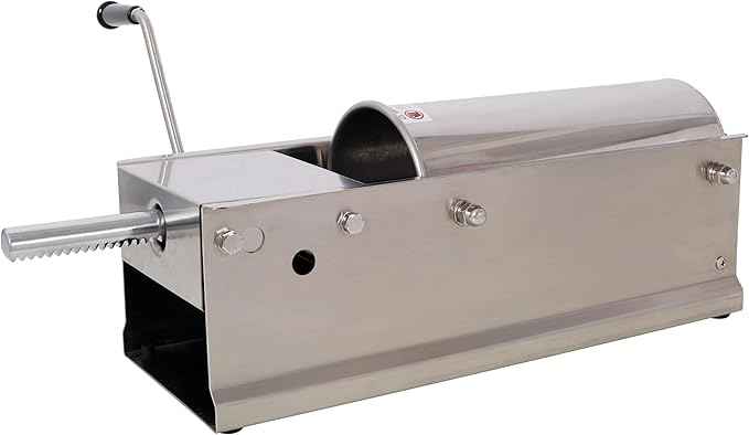 5L Manual Sausage Stuffer - Horizontal Stainless Steel Sausage Maker with 4 Nozzles & Gear Drive for Food Artisans & Small Business - Large Capacity Sausage Filler for Home Kitchen & Comme