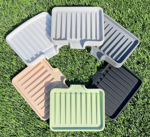 Silicone Soap Dish Tray and Sponge Holder with Drain Chute (2 Count)
