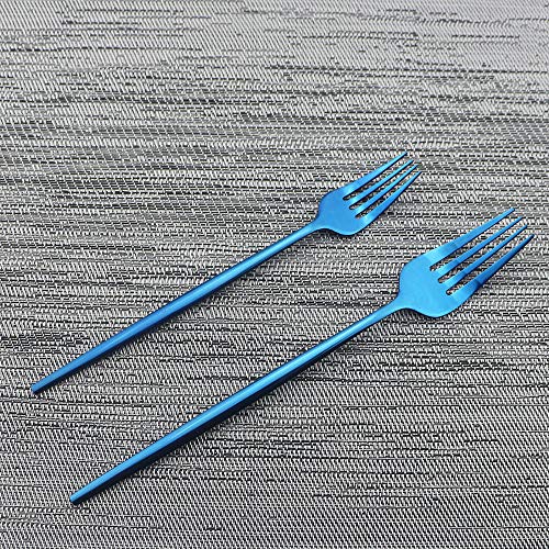 Shiny Blue Silverware Set (Service for 4 / Blue)