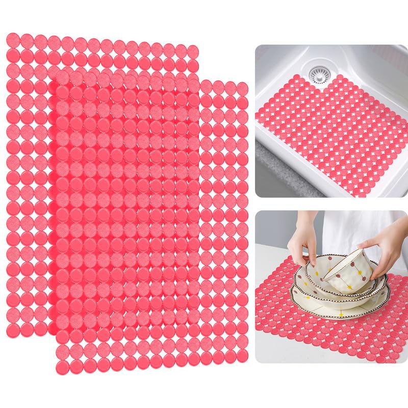 2 Pack Kitchen Sink Mat (Red)