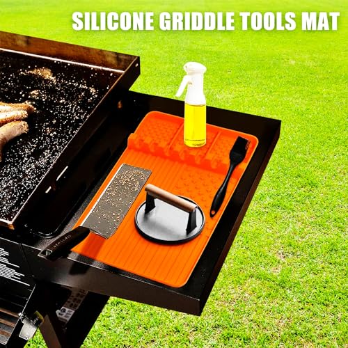 2 PCS Silicone Grill Mat Compatible with Blackstone (orange2pcs)