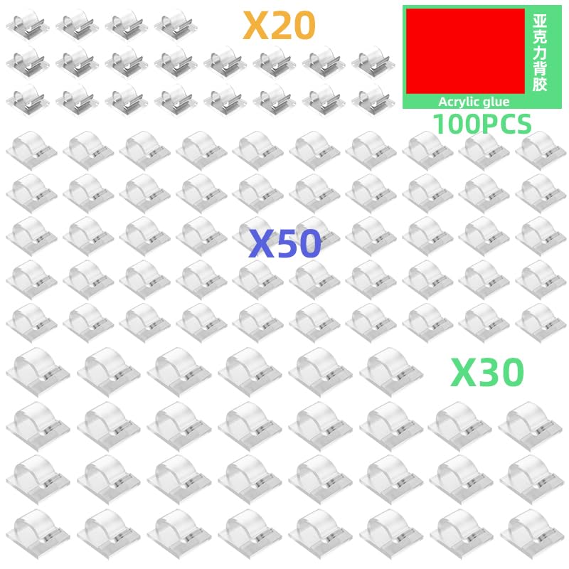 100 PCS Cable Clips Cord Organizer (100 Count)