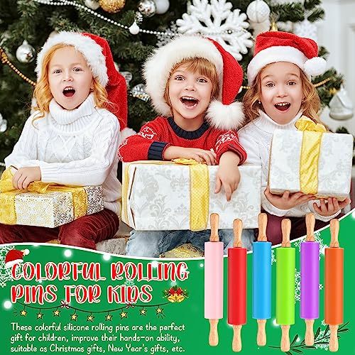 6 Pcs Small Rolling Pin Kids 12 Inch Mini Silicone Rolling Pin