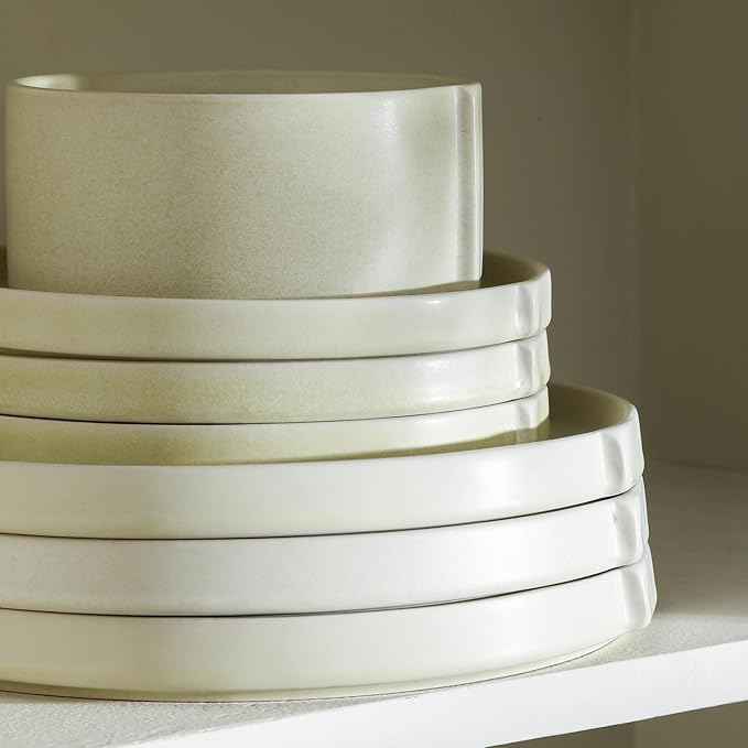 Stone Lain Bao 24-Piece Dinnerware Set Stoneware, Plates and Bowls Set, Dishwasher and Microwave Safe, Dish Set for 8, Beige