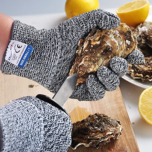 3 Pairs Cut Resistant Gloves Food Grade Level 5 Protection (3 Count)