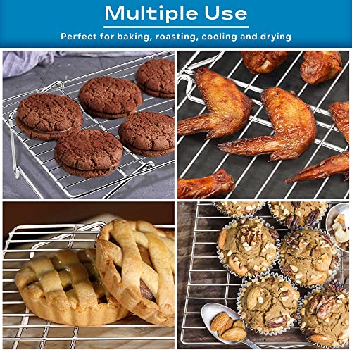 2 Tier 15x10IN Cookie Cooling Rack for Cooking Stackable Collapsible
