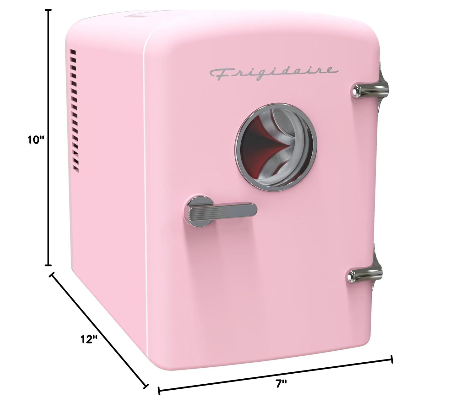 Retro 9 Can Mini Personal Fridge Portable Cooler for Car (Pink)
