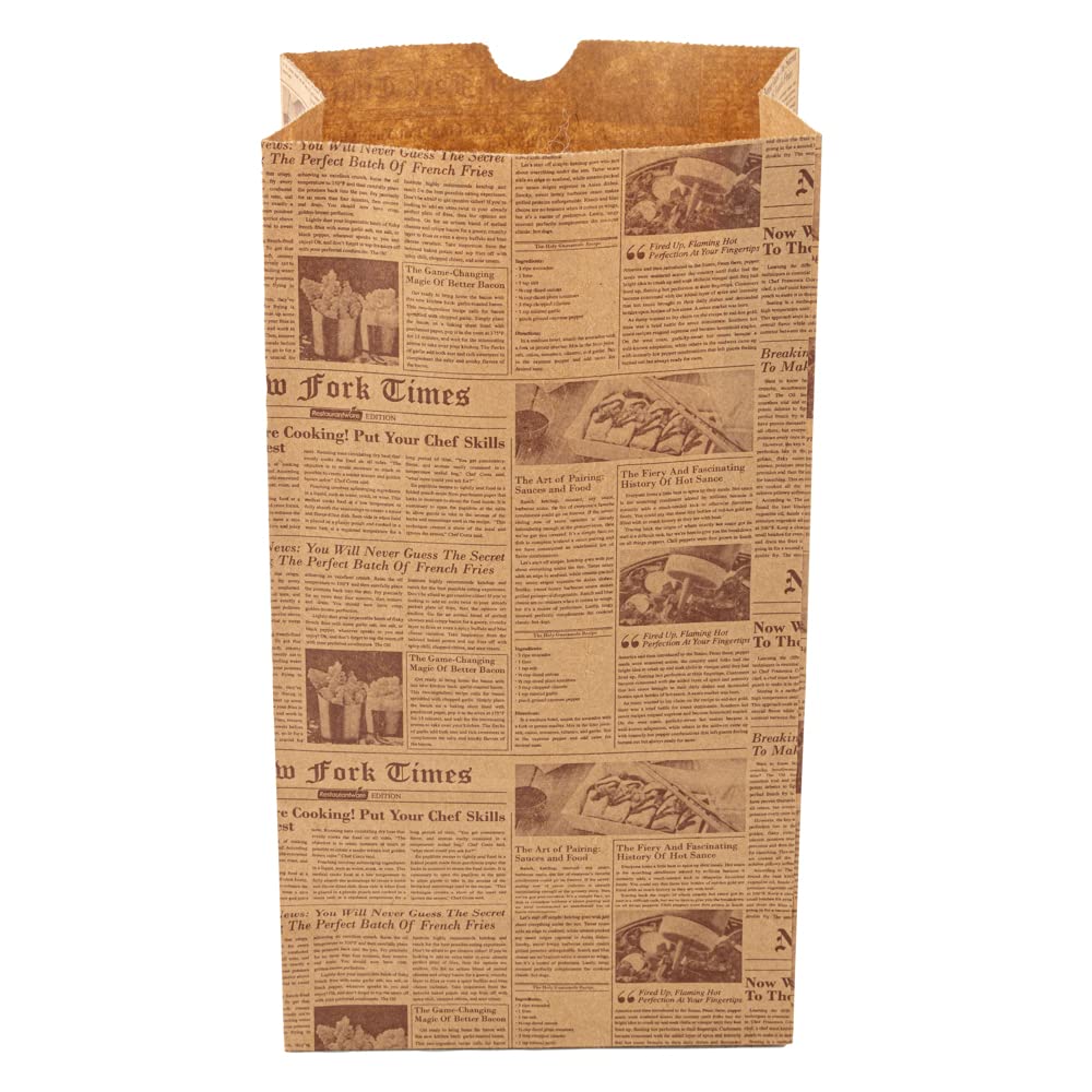 Bag Tek 6 Lb Disposable Lunch Bags 100 Sturdy Take Out Bags (6 lb / Kraft Newsprint)
