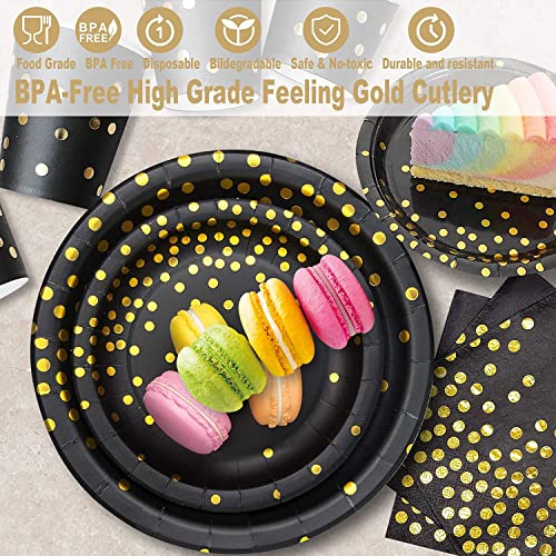 Black Gold Paper Plates (350 Count)
