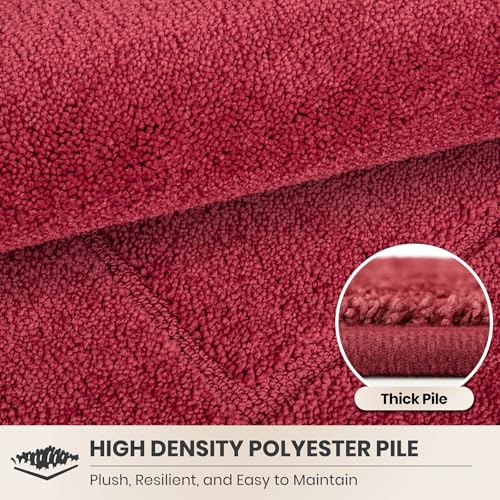 Dirt Trapping Door Mat Indoor Entrance (Burgundy Red / 34" X 59" (Rectangular))