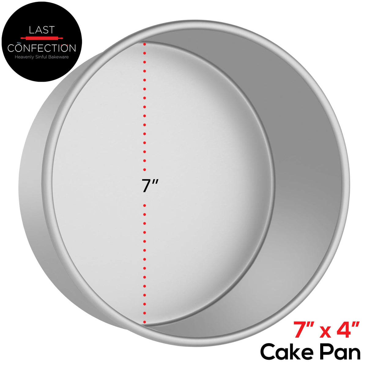 7 x 4 Inch Round Cake Pans (2 Pack - 7" x 4" Deep)
