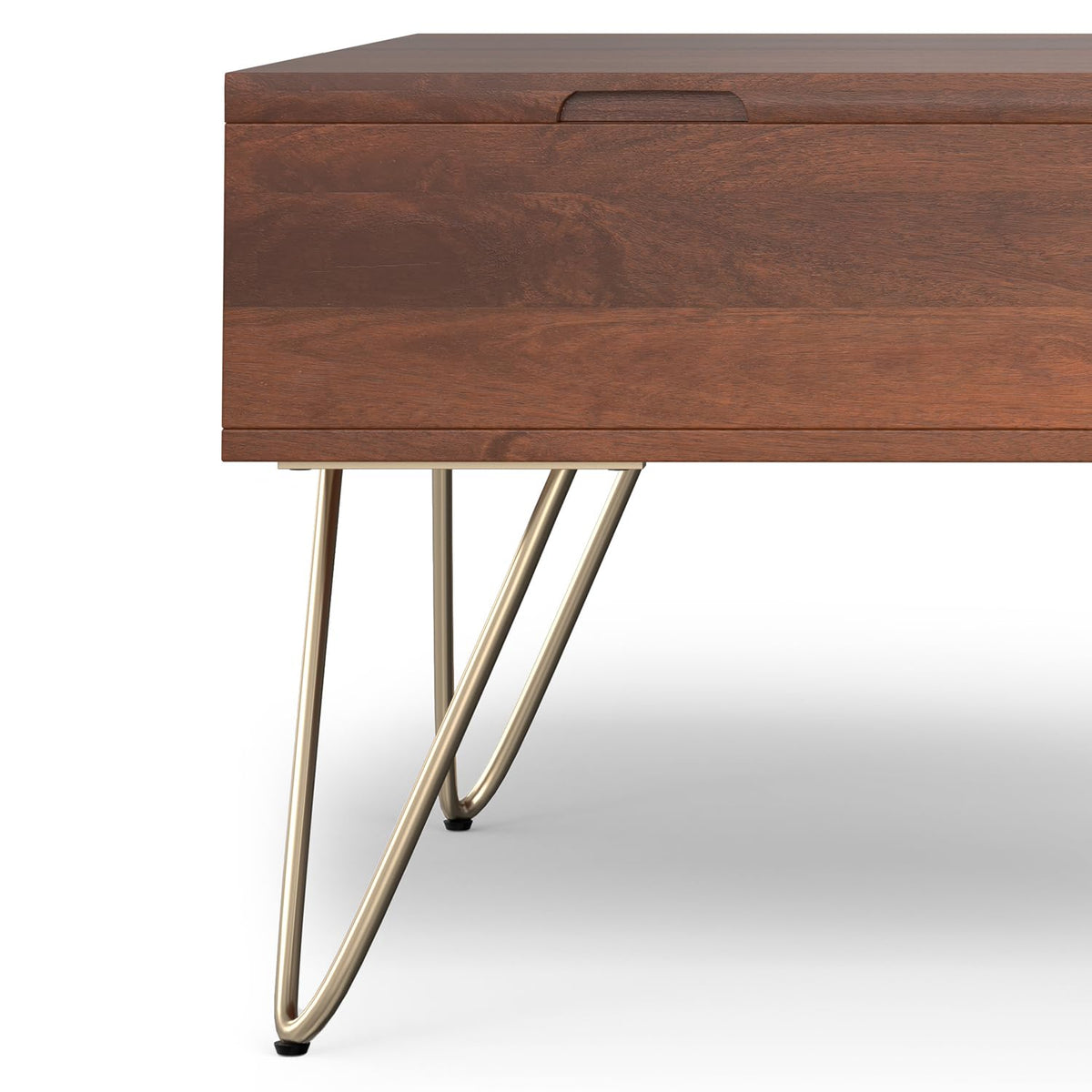Hunter 32" Wide Solid Mango Wood Coffee Table in Umber Brown