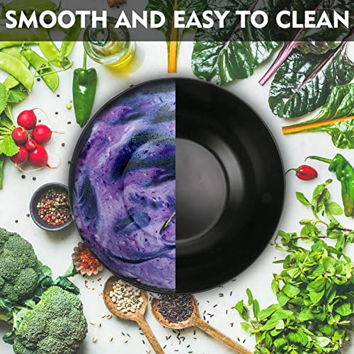 Black Salad Bowl with Lid 125oz (Black ring)