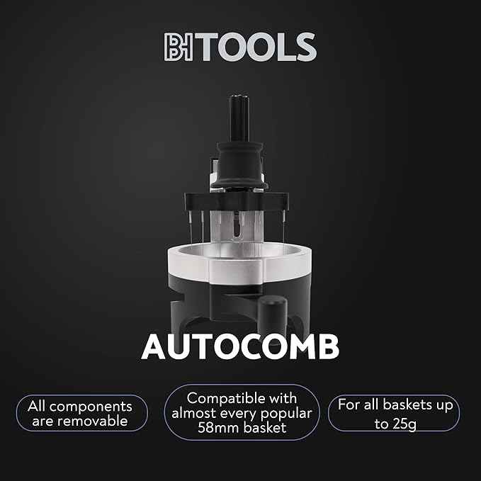 Barista Hustle AutoComb, Espresso WDT Distribution Tool, 12 Needle Espresso Stirrer, Adjustable Needle Depth, Compatible with Most 58mm Baskets and Portafilters, Durable and Replaceable Components