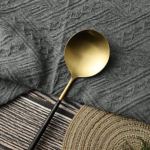 Salad Servers (Black/Gold)