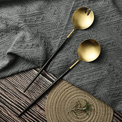 Salad Servers (Black/Gold)