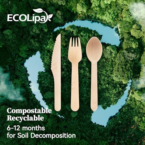300 Count Wooden Cutlery Set (brown-cutlery)
