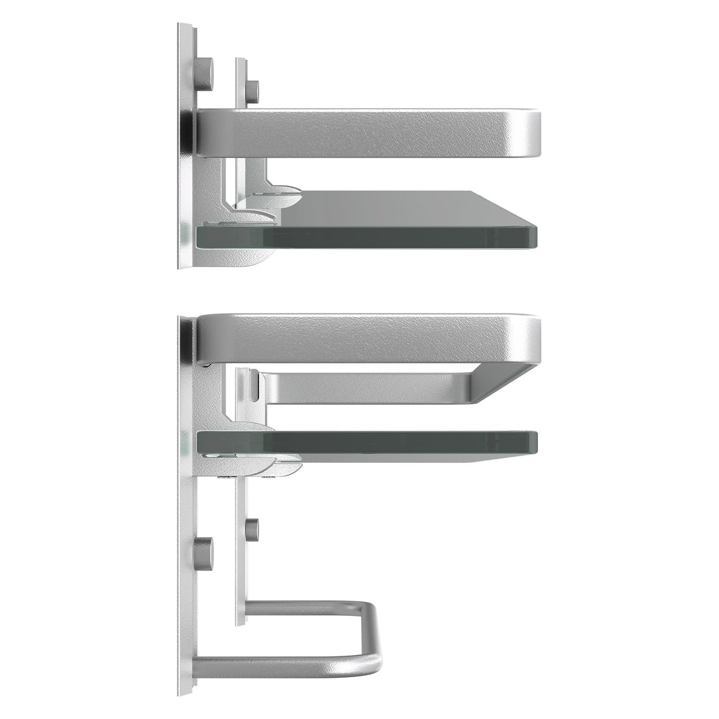 Bathroom Shelves Wall Mounted (Silver / Combo Set)