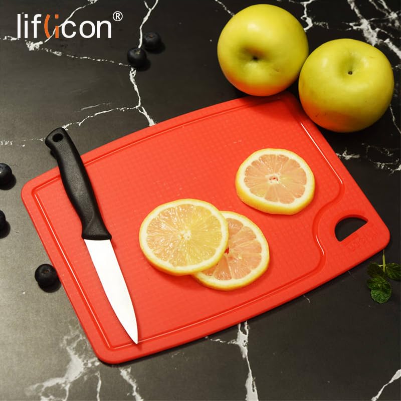 Thick Silicone Cutting Boards for Kitchen Silicone Chopping Boards (S+L / Red)