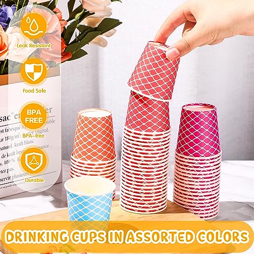 1000 Pcs Disposable Paper Cups Small (Wave / 2.4 inches x 1.7 inches)