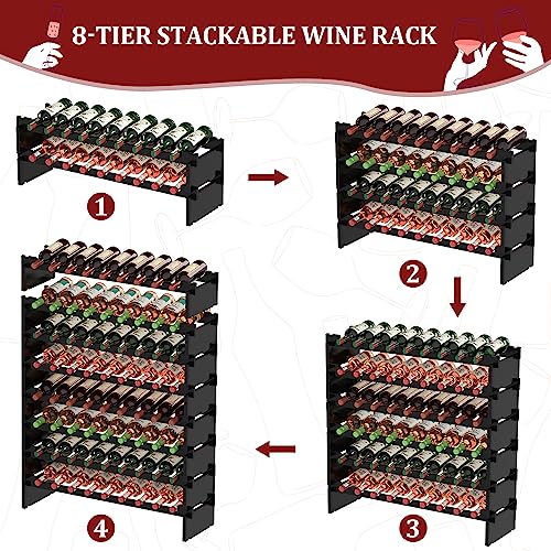 Wine Rack Freestanding Floor (Black)