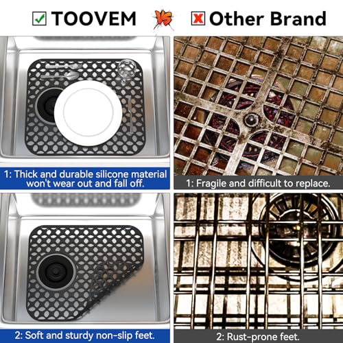 TOOVEM Kitchen Sink Mats (13.58 x11.6 Side Drain)
