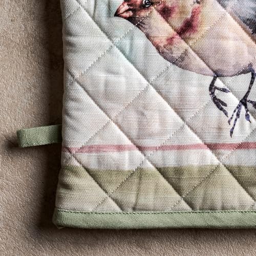 Maison d'Hermine Oven Gloves 100% Cotton Oven Mitt (070 - Flying Birds / 7.5" x 13" (Oven Mitt))