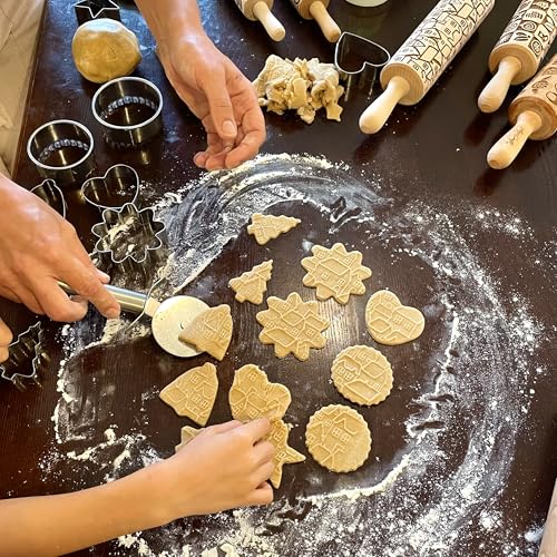 Embossing Rolling Pin VERONICA with Elegant Bloom Pattern