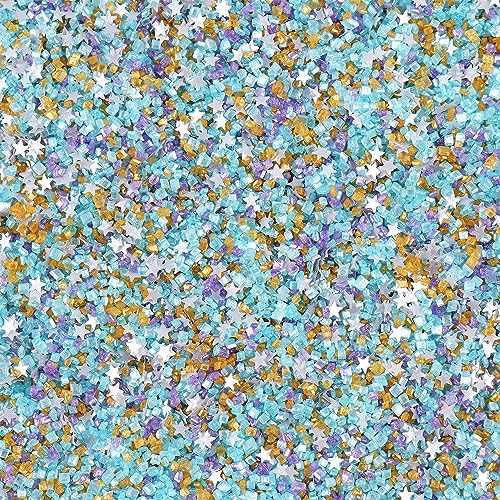 Sanding Sugar Edible Silver Glitter Stars Mix (3.5 Ounce)