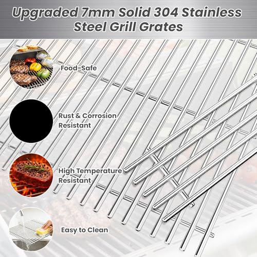 Stainless Steel Grill Grates for Weber Genesis II (18.9" x 26.8" - 66802 Genesis II LX 300)