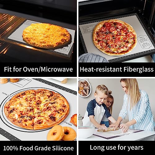 Non Stick Silicone Pastry Mat for Dough Rolling (White-Gray / 28"L x 20"W)