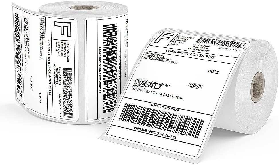 4x6 Direct Thermal Blank Shipping Labels Address Labels for Zebra 2844 Zp (20 Rolls=5000 Labels / White)