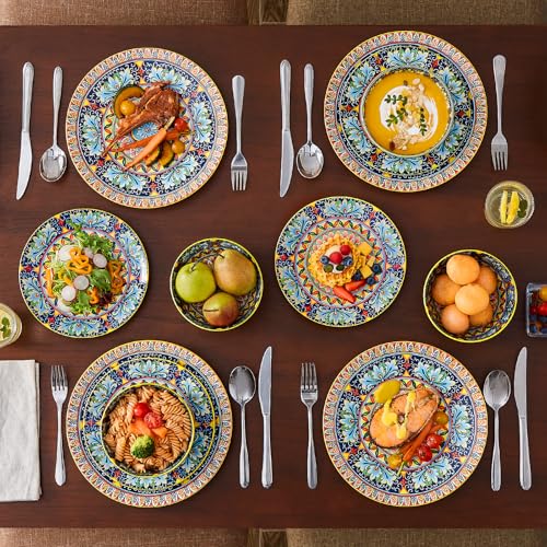 12 Pieces Dinnerware Sets (Service for 4 (12 Pcs) / Bohemian Yellow)