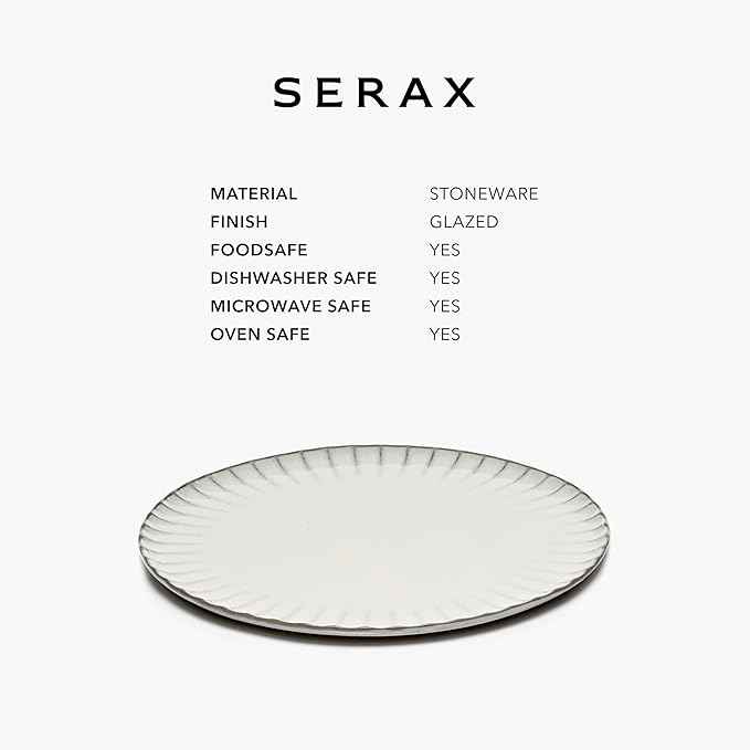 Serax White Dinner Plates | Inku Tableware by Sergio Herman | Dishes Set for 4 | Stoneware Microwave Safe Plates | Dish Set | Farmhouse Kitchen and Dinnerware Sets | Luxury, Family and Party