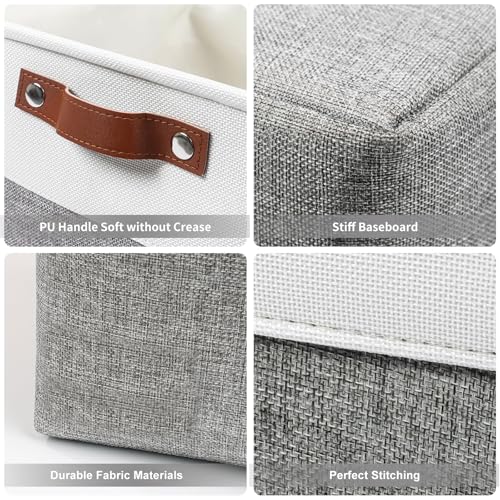 13x13 Cube Storage Bins (Gray / Off-White / Cube - 13"x13"x13")