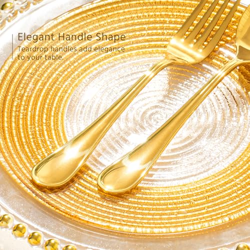 18 10 Stainless Steel Silverware Set for 4 (Gold / 20-Piece)