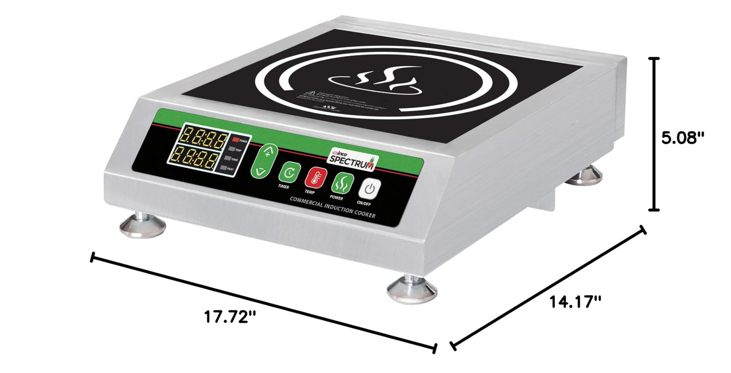 3400W Silver Black Induction Cooktop Burner (3400 W (240V) / Countertop / Silver/Green/Black)