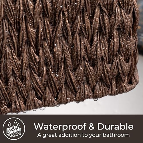 Wicker Storage Baskets for Shelves (Brown / 15"L x 11"W x 6¾"H)