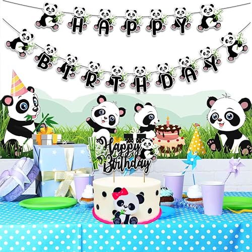 Panda Happy Birthday Cake Topper