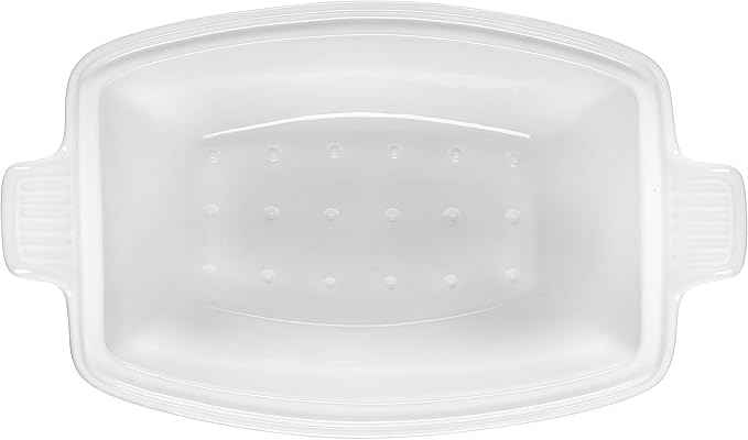 Le Creuset Heritage Stoneware Deep Baker with Lid, 4.5 qt., White