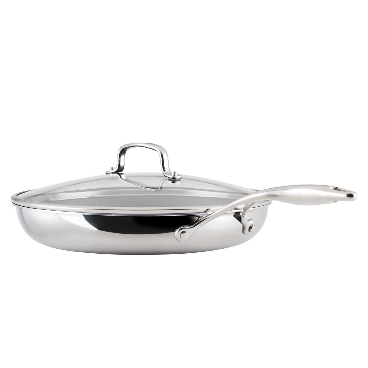 C1 Series Clad Stainless Steel with ScratchDefense Technology Cookware Nonstick Induction Frying Pan (12.5-Inch)